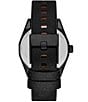 Color:Black - Image 2 - Men's Scraper Three-Hand Black Leather Strap Watch