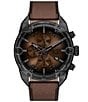 Diesel Men's Spiked Chronograph Leather Strap Watch - Image 1
