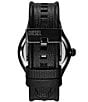 Color:Black - Image 3 - Men's Vert Three-Hand Date Black Leather Strap Watch