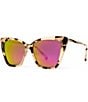 DIFF Eyewear Becky II Tortoise Polarized Cat Eye Sunglasses, Color:Cream Tortoise/Pink - Image 1