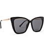 Color:Black - Image 1 - Becky IV Polarized Cat Eye Sunglasses