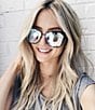 Color:Black - Image 3 - Becky Black Flash Grey Gradient Polarized Cat Eye Sunglasses