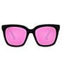 Color:black/pink - Image 1 - Bella Polarized Mirrored Square Sunglasses