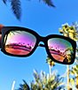 Color:black/pink - Image 2 - Bella Polarized Mirrored Square Sunglasses