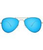 Color:Gold/Blue - Image 1 - Cruz Polarized Mirrored Aviator Sunglasses