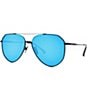 DIFF Eyewear Dash Blue Mirror Aviator Sunglasses, Color:Black/Blue - Image 1