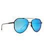 DIFF Eyewear Dash Blue Mirror Aviator Sunglasses, Color:Black/Blue - Image 5