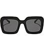 DIFF Eyewear Women's Charise 50.5mm Square Polarized Sunglasses, Color:Black - Image 2