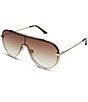 DIFF Eyewear Women's Imani 139mm Shield Sunglasses, Color:Gold/Brown - Image 1