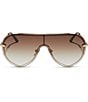 DIFF Eyewear Women's Imani 139mm Shield Sunglasses, Color:Gold/Brown - Image 2