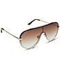 DIFF Eyewear Women's Imani 139mm Shield Sunglasses, Color:Gold/Brown - Image 3