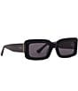 DIFF Eyewear Women's Indy 51mm Rectangle Sunglasses, Color:Black - Image 3