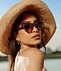 DIFF Eyewear x White Lotus Hawaii 51mm Round Sunglasses, Color:Coconut Tort - Image 4