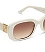 DIFF Eyewear x White Lotus Italy 53mm Rectangle Sunglasses, Color:Ivory - Image 3