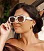 DIFF Eyewear x White Lotus Italy 53mm Rectangle Sunglasses, Color:Ivory - Image 4