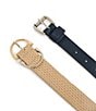 Dillard's Raffia & Midnight Blue Roller Buckle 2-for-1 Belt Set - Image 2