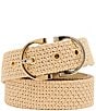 Dillard's Raffia & Midnight Blue Roller Buckle 2-for-1 Belt Set - Image 3
