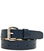 Dillard's Raffia & Midnight Blue Roller Buckle 2-for-1 Belt Set - Image 4