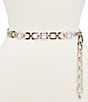 Dillard's 1#double; Square Ring Two Tone Metal Chain Belt - Image 1