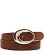 Dillard's Organic Oval Buckle Faux Suede Belt - Image 1