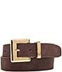 Dillard's 1.25#double; Beveled Square Buckle Belt with Nubuck Belt, Color:Brown - Image 1