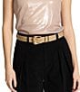 Dillard's 1.25#double; Micro Pebble Chunky Buckle Belt, Color:Camel - Image 3