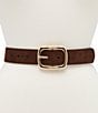 Dillard's 1.25#double; Rectangular Buckle Embossed Faux Suede Belt - Image 1