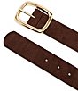 Dillard's 1.25#double; Rectangular Buckle Embossed Faux Suede Belt - Image 3
