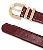 Dillard's 1.37#double; Beveled Round Buckle Glazed Belt, Color:Red - Image 2