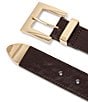 Dillard's 1.37#double; Square Buckle Glazed Belt, Color:Chocolate - Image 2