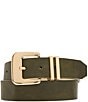 Dillard's 1.41#double; Wide Rim Buckle Textured Belt, Color:Olive - Image 1