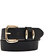 Dillard's 1.49#double; Feathered Edge Stitched Belt, Color:Black/Gold - Image 1