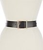 Color:Black - Image 1 - 1.5#double; Square Classic Leather Belt