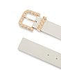 Dillard's 1.57#double; Pearl Overlay Buckle Smooth Belt, Color:Ivory - Image 2