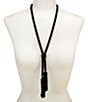 Dillard's Adjustable Beaded Tassel Statement Necklace - Image 1