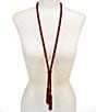 Dillard's Adjustable Beaded Tassel Statement Necklace - Image 2