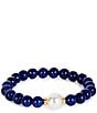 Dillard's Bead and Pearl Stretch Bracelet, Color:Blue/Pearl - Image 1