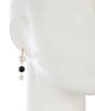 Dillard's Black & White Pearl Linear Earrings, Color:Multi - Image 2