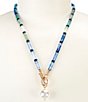 Dillard's Tube Beaded Strand Pearl Drop Resort Short Pendant Necklace - Image 1