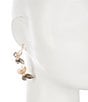 Color:Gold/Crystal - Image 2 - Crystal Butterfly Etching Double Drop Earrings