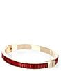 Dillard's Crystal Baguettes Inlay Bangle Bracelet, Color:Red/Gold - Image 1