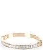Dillard's Crystal Baguettes Inlay Bangle Bracelet, Color:Crystal/Gold - Image 1