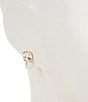 Dillard's Crystal Cushion Square Stone Pearl Drop Earrings, Color:Gold/Crystal - Image 2