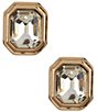 Dillard's Crystal Cushion Square Stone Stud Earrings, Color:Gold/Crystal - Image 1