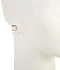 Dillard's Crystal Cushion Square Stone Stud Earrings, Color:Gold/Crystal - Image 2