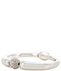 Dillard's Crystal Fireball Polished Metal Bar Magnetic Line Bracelet - Image 2
