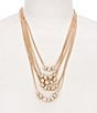 Dillard's Crystal Pave & Organic Metal Bead Multi Multi Strand Necklace - Image 1