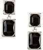 Dillard's Cushion Square Stone Double Drop Earrings, Color:Silver/Jet - Image 1
