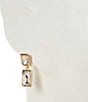 Dillard's Cushion Square Stone Double Drop Earrings, Color:Gold/Crystal - Image 2