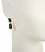 Dillard's Cushion Square Stone Double Drop Earrings, Color:Gold/Emerald - Image 2